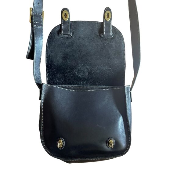 VTG Black Leather Fossil Turnlock Satchel - Picture 16 of 16